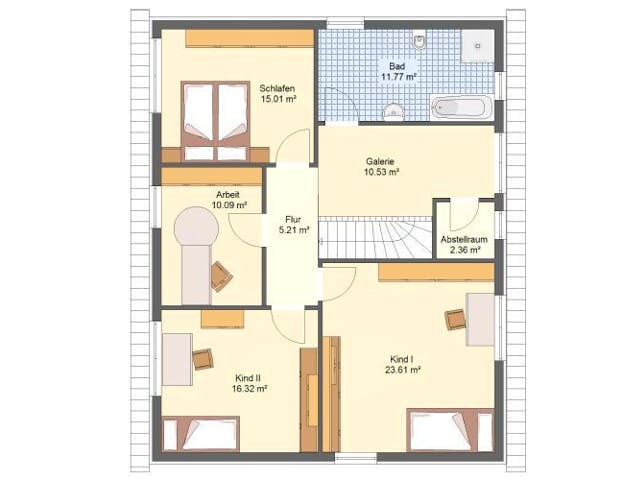 Massivhaus Doppelhaus KÖNIGSBRÜCK von Aktuell Bau,  Grundriss 1