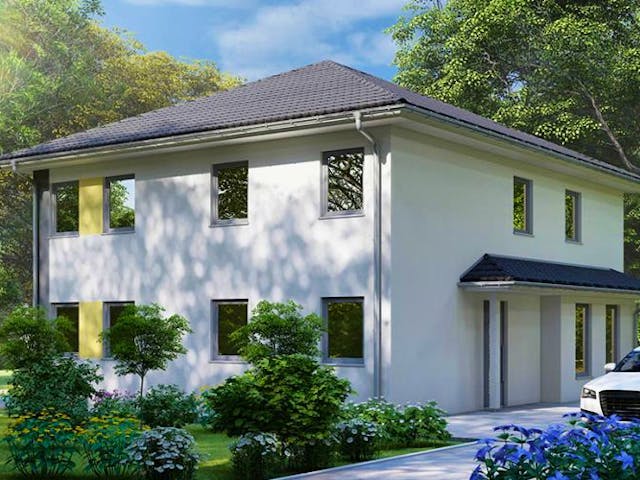 Massivhaus Doppelhaus MARIENBERG von Aktuell Bau, Außenansicht 1 Massivhaus Doppelhaus MARIENBERG von Aktuell Bau, Außenansicht 1
