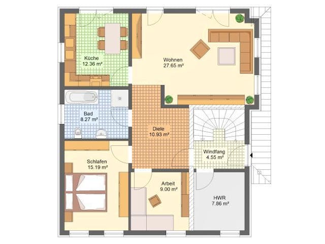 Massivhaus Doppelhaus MARIENBERG von Aktuell Bau,  Grundriss 2