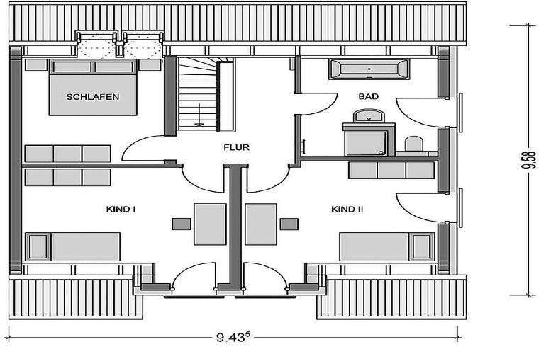 Massivhaus Doppelhaus S840 von Heinz von Heiden,  Grundriss 1