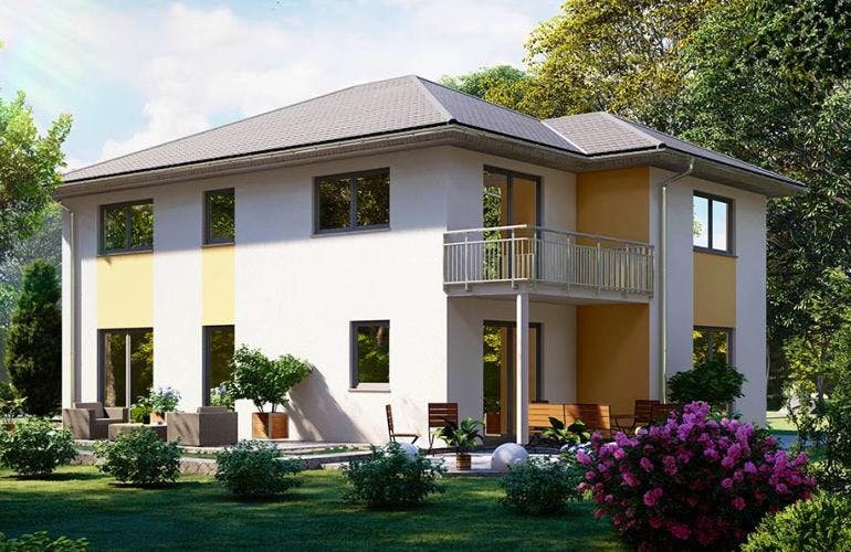 Massivhaus Doppelhaus SCHNEEBERG von Aktuell Bau, Außenansicht 1