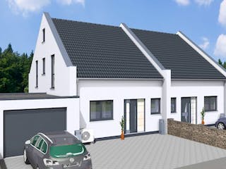 Massivhaus Doppelhaus TWIN 110 SD von Wäller-Haus Schlüsselfertig ab 249900€,  Außenansicht 2