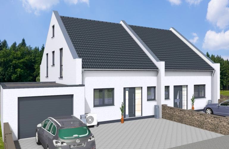Massivhaus Doppelhaus TWIN 110 SD von Wäller-Haus Schlüsselfertig ab 249900€, Außenansicht 2