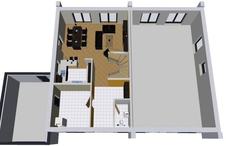 Massivhaus Doppelhaus TWIN 110 SD von Wäller-Haus Schlüsselfertig ab 249900€, Grundriss 1