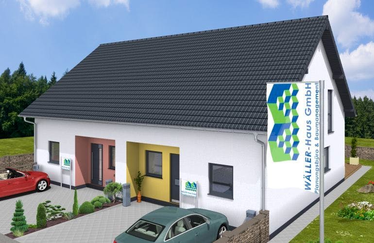 Massivhaus Doppelhaus TWIN 120 SD-FDG von Wäller-Haus Schlüsselfertig ab 264900€, Außenansicht 2