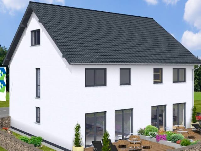 Massivhaus Doppelhaus TWIN 135 SD von Wäller-Haus Schlüsselfertig ab 269900€,  Außenansicht 3