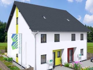 Massivhaus Doppelhaus Twin 150 SD von Wäller-Haus Schlüsselfertig ab 319900€,  Außenansicht 4