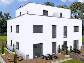 Massivhaus Doppelhaus TWIN 165 FD von Wäller-Haus Schlüsselfertig ab 249900€, Außenansicht 1