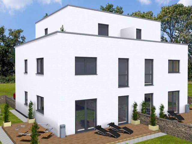 Massivhaus Doppelhaus TWIN 165 FD von Wäller-Haus Schlüsselfertig ab 249900€,  Außenansicht 1