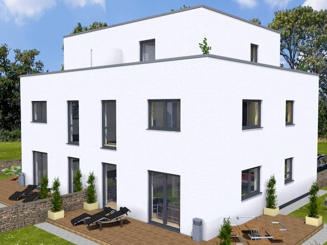 Massivhaus Doppelhaus TWIN 165 FD von Wäller-Haus Schlüsselfertig ab 249900€,  Außenansicht 2