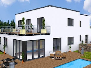 Massivhaus Doppelhaus TWIN 170 FD von Wäller-Haus Schlüsselfertig ab 294900€,  Außenansicht 4