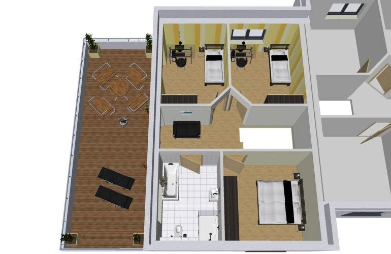 Massivhaus Doppelhaus TWIN 170 FD von Wäller-Haus Schlüsselfertig ab 294900€, Grundriss 1