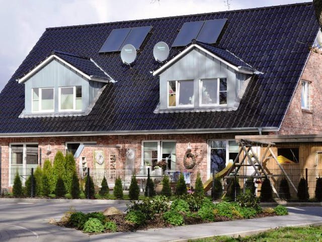 Massivhaus Doppelhaus V150 von Virtus Massivhaus Schlüsselfertig ab 136901€, Außenansicht 1