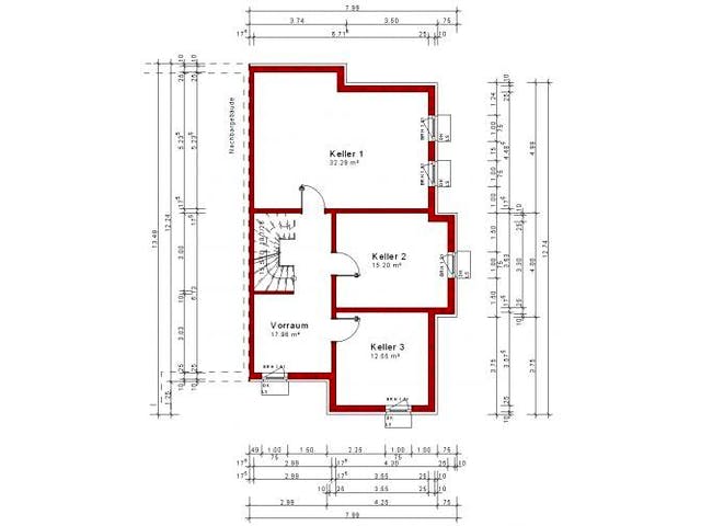 Massivhaus Doppelhaus Variante 15 von Grundsteinhaus Schlüsselfertig ab 221900€,  Grundriss 3