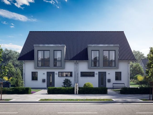 Massivhaus DOPPELHAUS VISEO von KHC Bauträger Schlüsselfertig ab 377900€,  Außenansicht 2