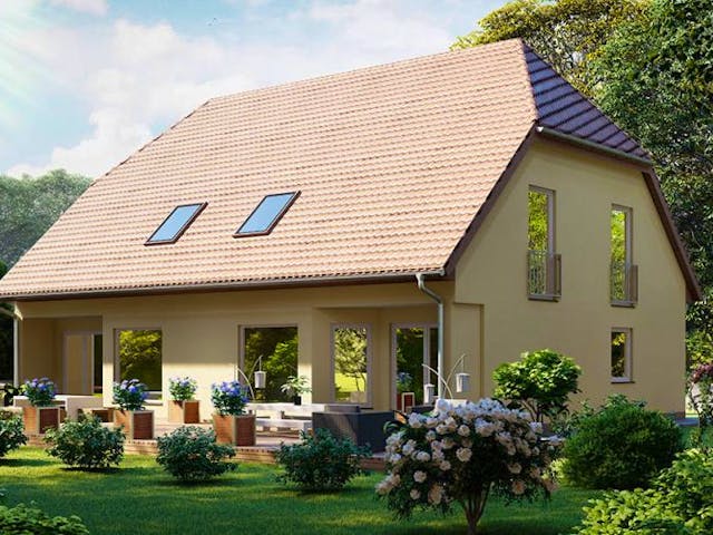 Massivhaus Doppelhaus WANNSEE von Aktuell Bau,  Außenansicht 1