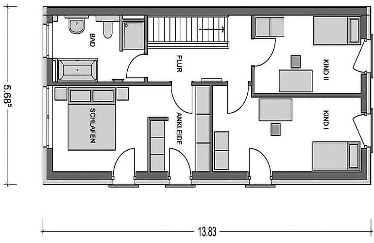 Massivhaus Doppelhaus Z280 (inactive) von Heinz von Heiden, Grundriss 2