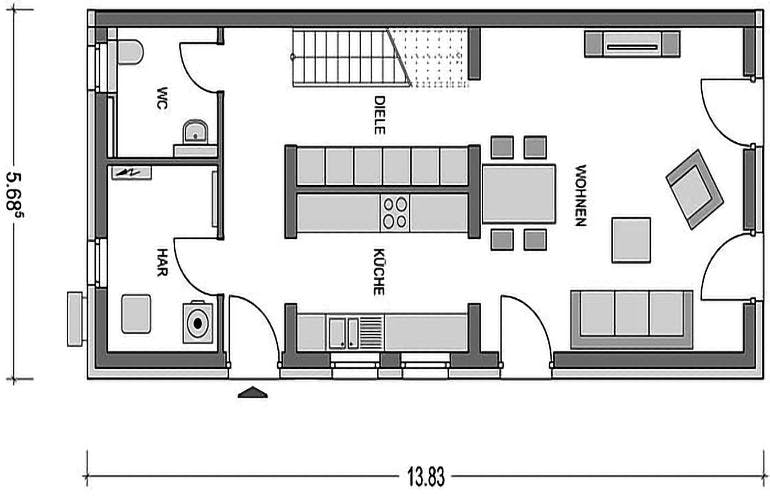 Massivhaus Doppelhaus Z281 von Heinz von Heiden,  Grundriss 1