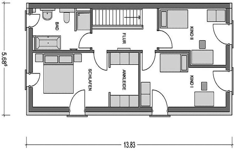 Massivhaus Doppelhaus Z281 von Heinz von Heiden,  Grundriss 2