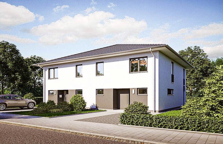 Massivhaus Doppelhaus Z551 von Heinz von Heiden Schlüsselfertig ab 221074€, Außenansicht 1