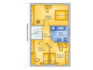 Massivhaus Doppelhaushälfte Steinebach 100-028 von Econ Das Haus, Grundriss 1