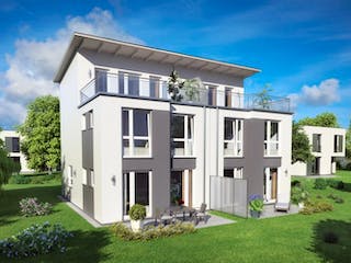 Massivhaus Doppelhaushälfte Valencia von Rostow Massivhaus,  Außenansicht 1