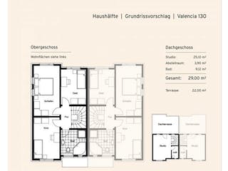 Massivhaus Doppelhaushälfte Valencia von Rostow Massivhaus,  Grundriss 1