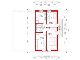 Massivhaus Doppelhaushälfte Version 3 von Grundsteinhaus Schlüsselfertig ab 233400€,  Grundriss 2
