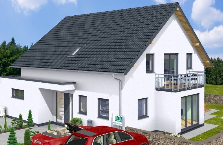 Massivhaus DUO 200 Satteldach von Wäller-Haus Schlüsselfertig ab 429900€,  Außenansicht 1
