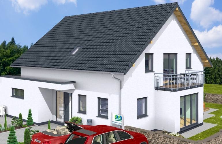 Massivhaus DUO 200 Satteldach von Wäller-Haus Schlüsselfertig ab 429900€, Außenansicht 1