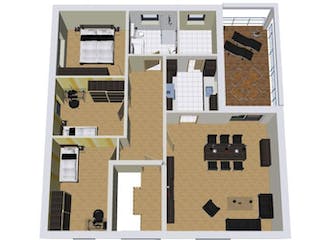 Massivhaus DUO 220 Flachdach von Wäller-Haus Schlüsselfertig ab 399900€, Grundriss 1