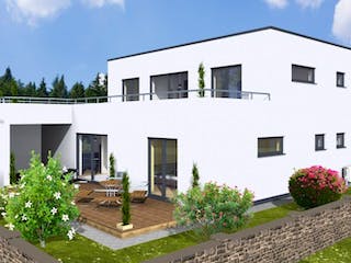 Massivhaus DUO 240 FD DT von Wäller-Haus Schlüsselfertig ab 449900€, Cubushaus Außenansicht 2