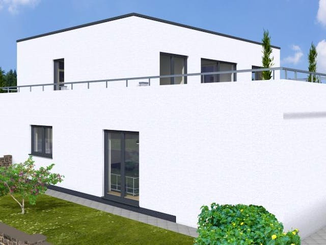 Massivhaus DUO 240 FD DT von Wäller-Haus Schlüsselfertig ab 449900€, Cubushaus Außenansicht 4