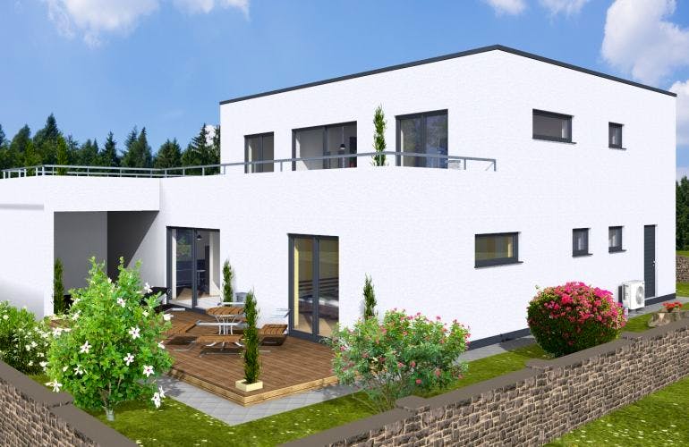 Massivhaus DUO 240 FD/DT von Wäller-Haus Schlüsselfertig ab 449900€, Außenansicht 1