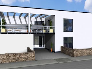 Massivhaus DUO 250 Flachdach von Wäller-Haus Schlüsselfertig ab 439900€, Außenansicht 2