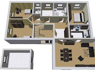 Massivhaus DUO 250 Flachdach von Wäller-Haus Schlüsselfertig ab 439900€, Grundriss 2