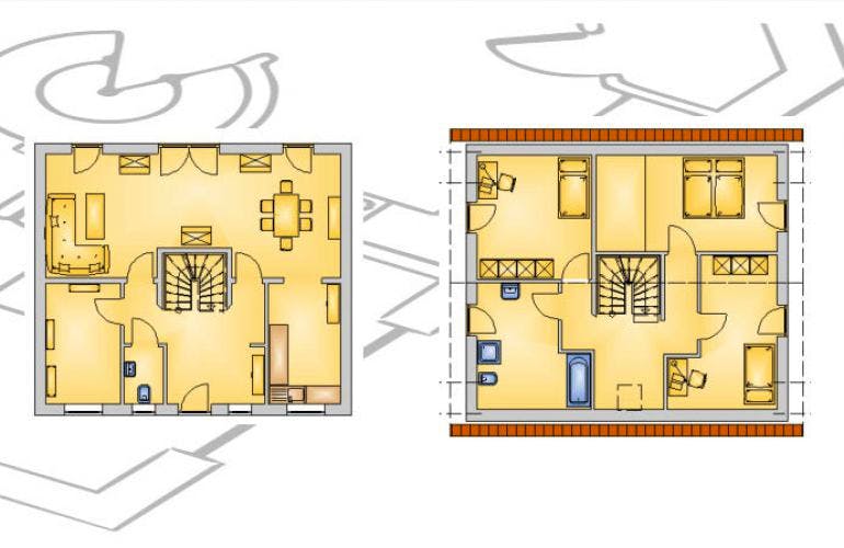 Massivhaus Edition-4 ID-Massivhaus von CASA Haus Ausbauhaus ab 114850€, Grundriss 1
