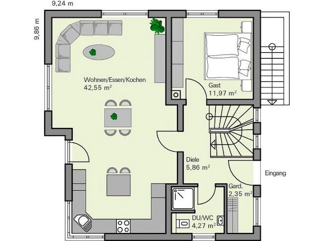 Massivhaus EFH Maiwald von Zaunmüller Massivhaus,  Grundriss 1