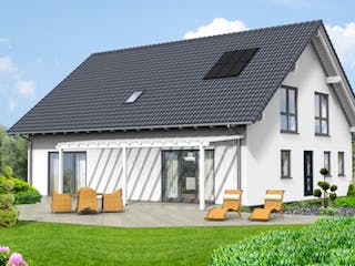 Massivhaus EFH mit ELW Version 123 von Grundsteinhaus Schlüsselfertig ab 197950€,  Außenansicht 1