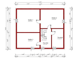 Massivhaus EFH mit ELW Version 123 von Grundsteinhaus Schlüsselfertig ab 197950€,  Grundriss 3
