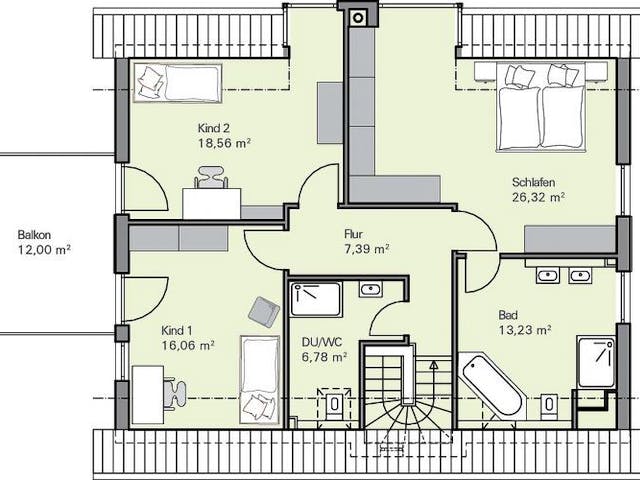 Massivhaus EFH Neubauer von Zaunmüller Massivhaus,  Grundriss 1