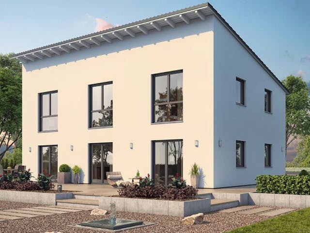 Massivhaus EFH PLUS Stadtvilla 156 von hebelHAUS, Stadtvilla Außenansicht 1 Massivhaus EFH PLUS Stadtvilla 156 von hebelHAUS, Stadtvilla Außenansicht 1