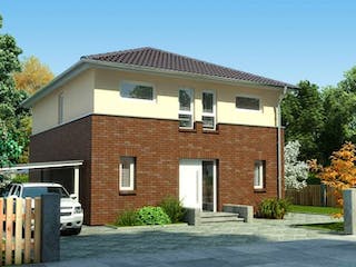 Massivhaus Eiche 128 von Baufuchs-Massivhaus Schlüsselfertig ab 229300€, Stadtvilla Außenansicht 2
