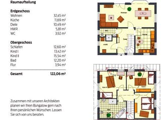 Massivhaus Einfamilienhaus 122 von SL Bau,  Grundriss 1