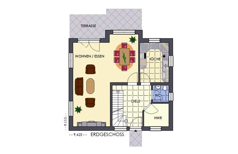Massivhaus Einfamilienhaus 131 von Schuckhardt Massiv-Haus, Grundriss 1