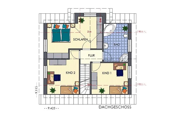 Massivhaus Einfamilienhaus 131 von Schuckhardt Massiv-Haus, Grundriss 2