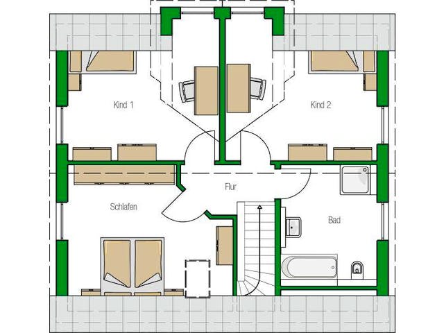 Massivhaus Einfamilienhaus Bari von HELMA MASSIVHAUS Schlüsselfertig ab 335550€,  Grundriss 1