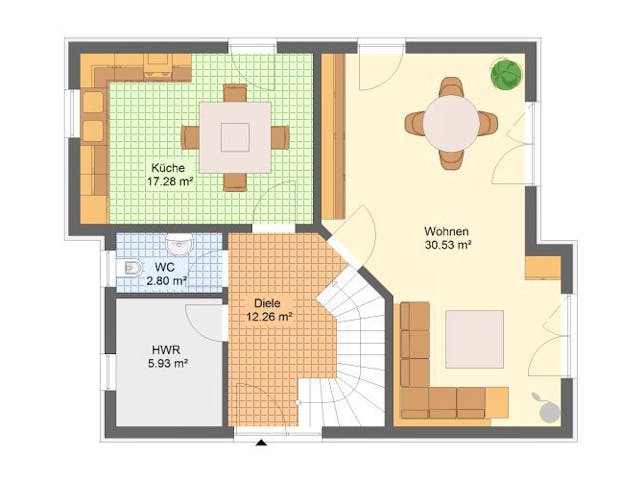Massivhaus Einfamilienhaus BISMARK von Aktuell Bau,  Grundriss 1