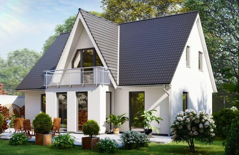 Massivhaus Einfamilienhaus COSWIG von Aktuell Bau, Außenansicht 2