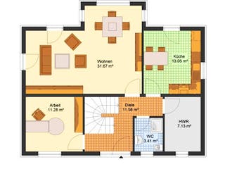 Massivhaus Einfamilienhaus COSWIG von Aktuell Bau,  Grundriss 1